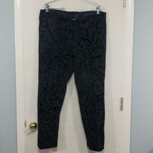 Chico's size 3 black pants with velvet detail
